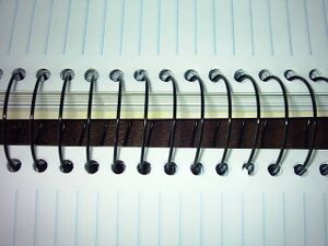 A spiral bound notebook.